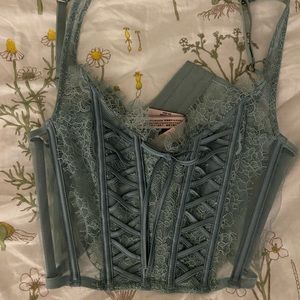 victoria secret sage green corset